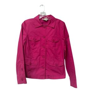 L.L.Bean Pink Utility Jacket Women’s Medium 100% Cotton Spring Layering